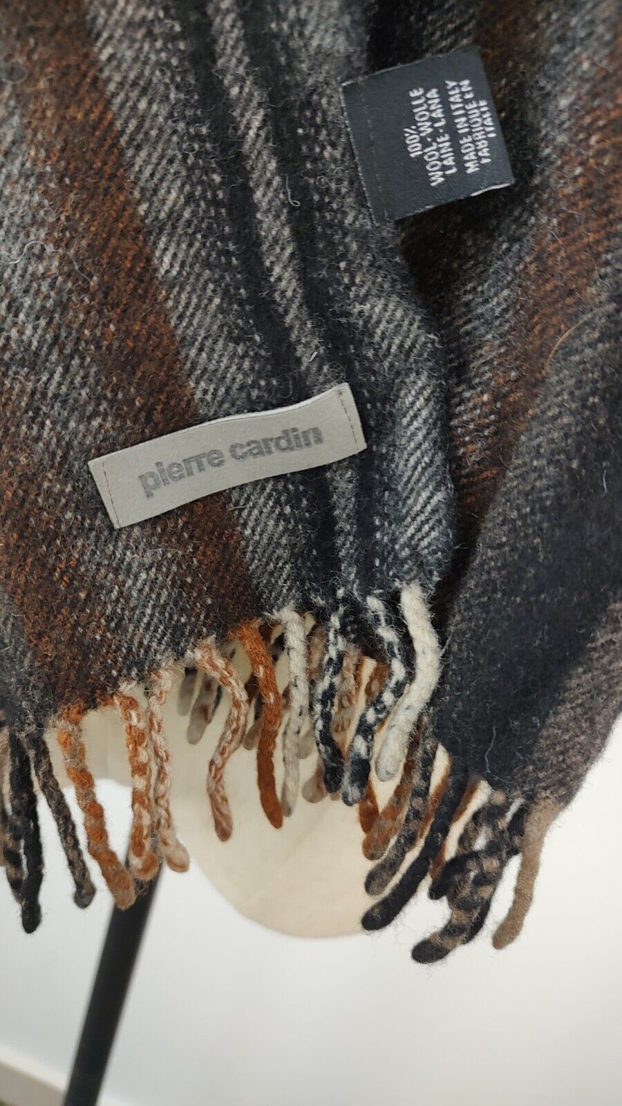 PIERRE CARDIN SCIARPA LANA WOOL UOMO DONNA WOMAN MAN VINTAGE CASUAL SCARF
