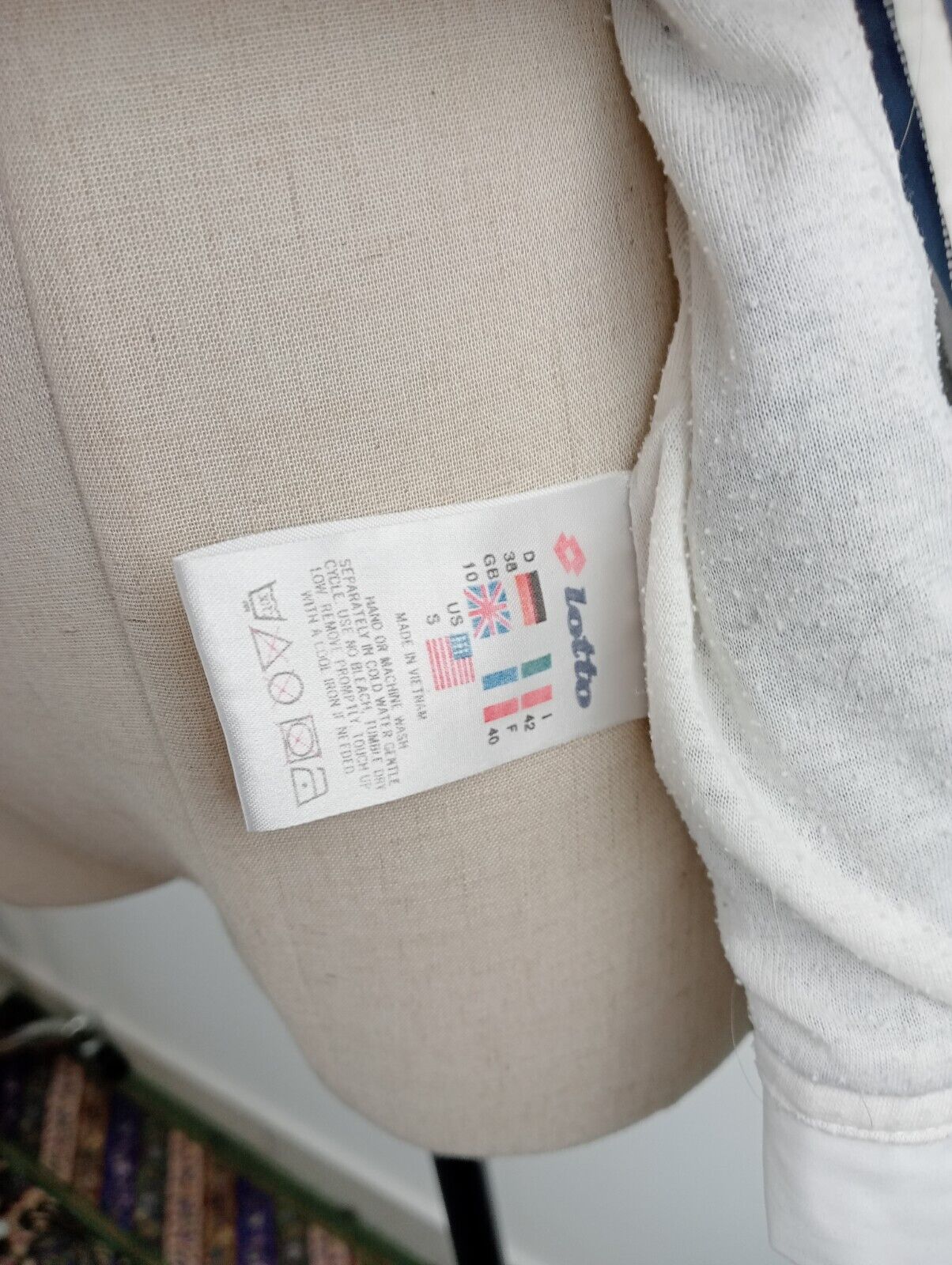 LOTTO TENNIS FELPA GIACCA DONNA WOMAN Tg S SPORT SWEATSHIRT CASUAL VINTAGE