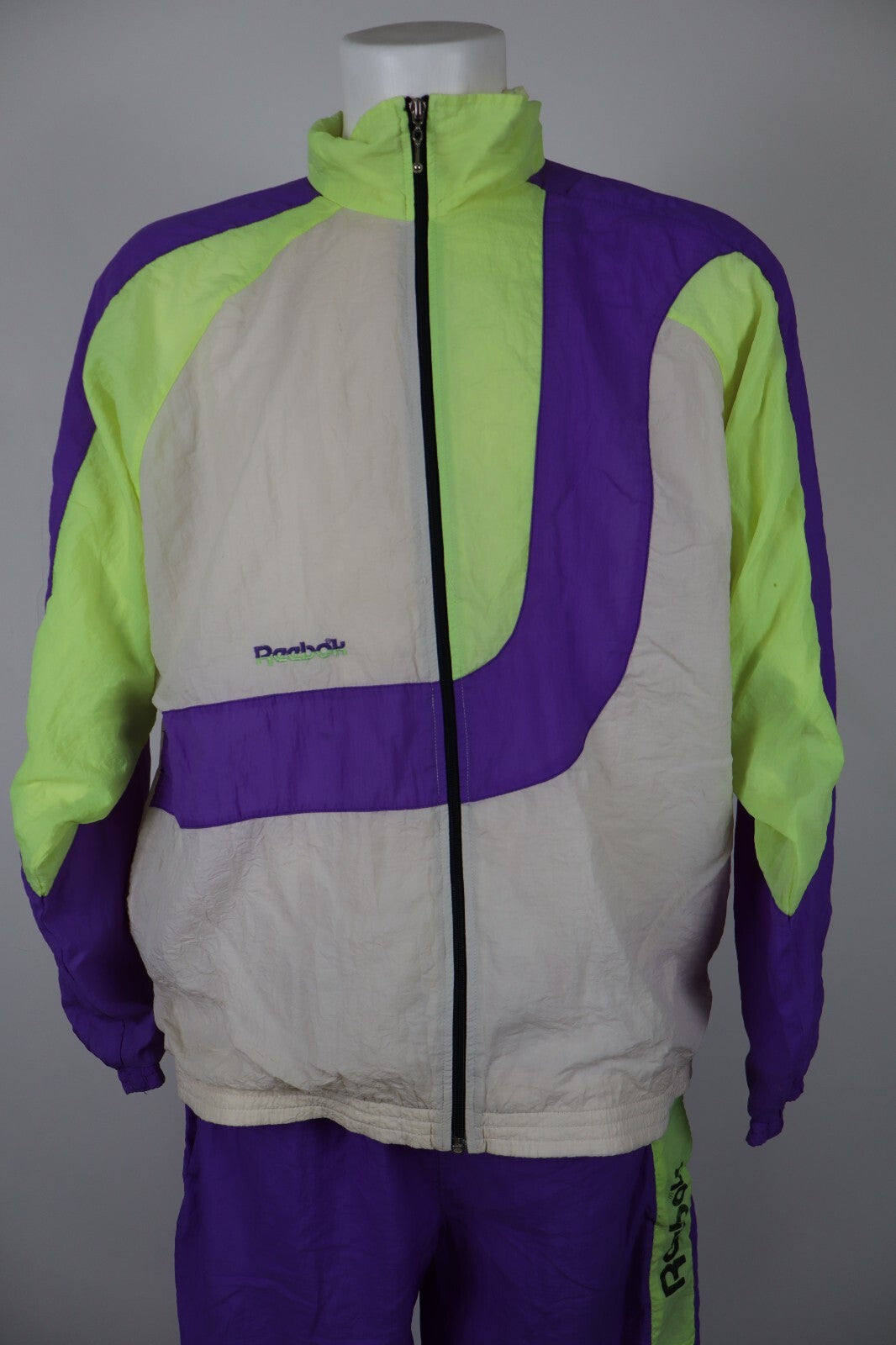 REEBOK TUTA COMPLETA DUE PEZZI Tg. M TRACKSUIT JACKET PANTS UOMO SPORT