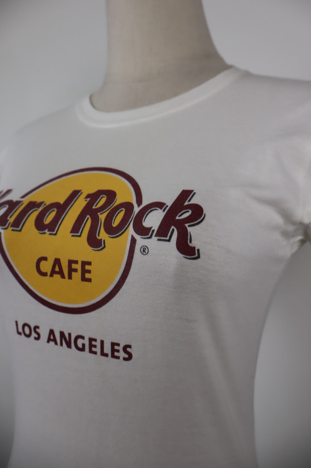 HARD ROCK LOS ANGELES MAGLIA DONNA TG. S WOMAN CASUAL VINTAGE T-SHIRT TOP COTONE