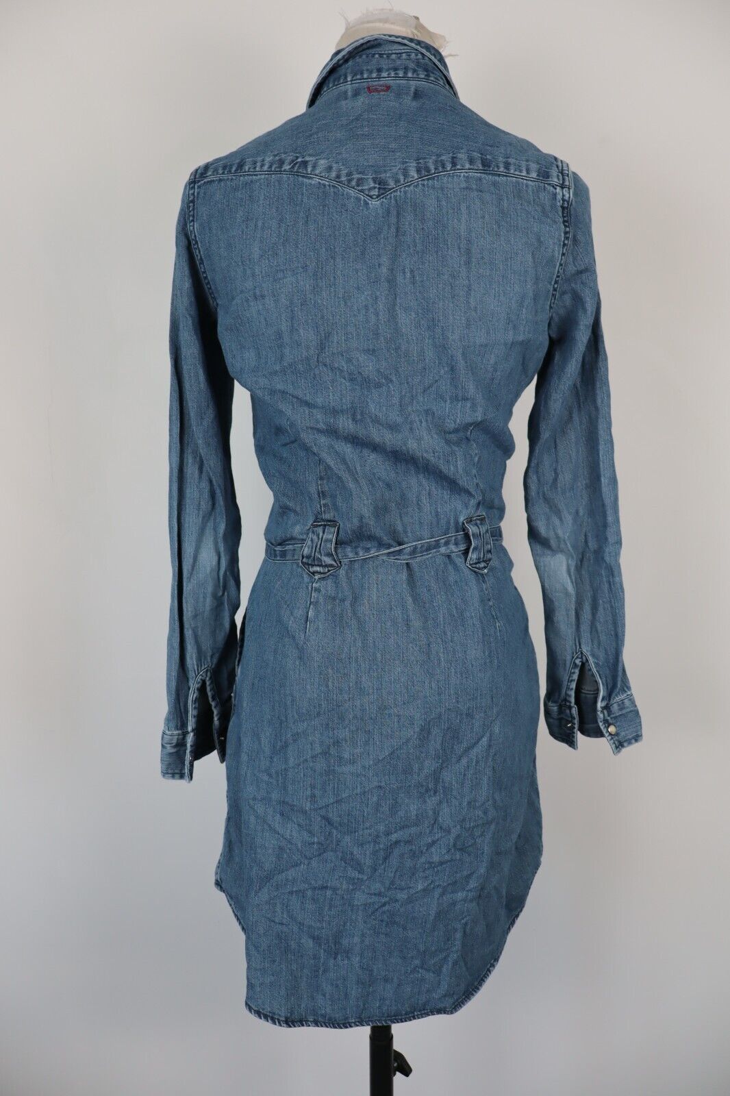 LEVI'S VESTITO CAMICIA JEANS DENIM DONNA TG. XS  WOMAN CASUAL VINTAGE DRESS