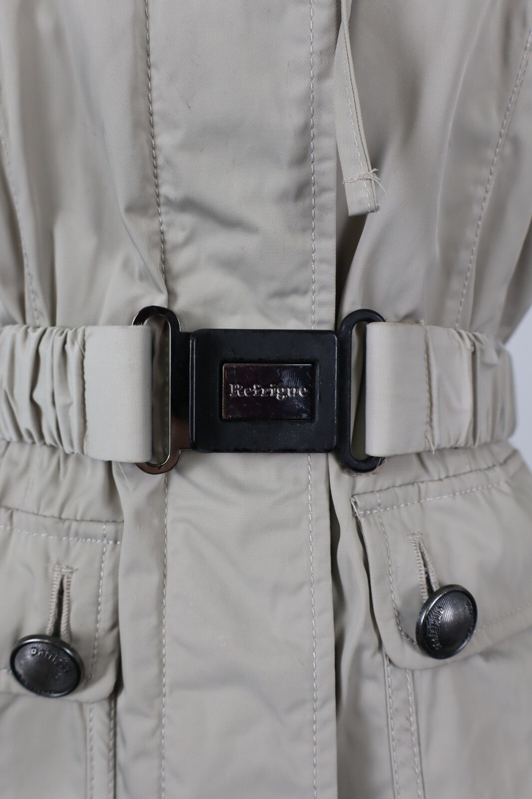 REFRIGUE GIUBBINO IMPERMEABILE CINTURA DONNA TG M WOMAN JACKET CASUAL VINTAGE