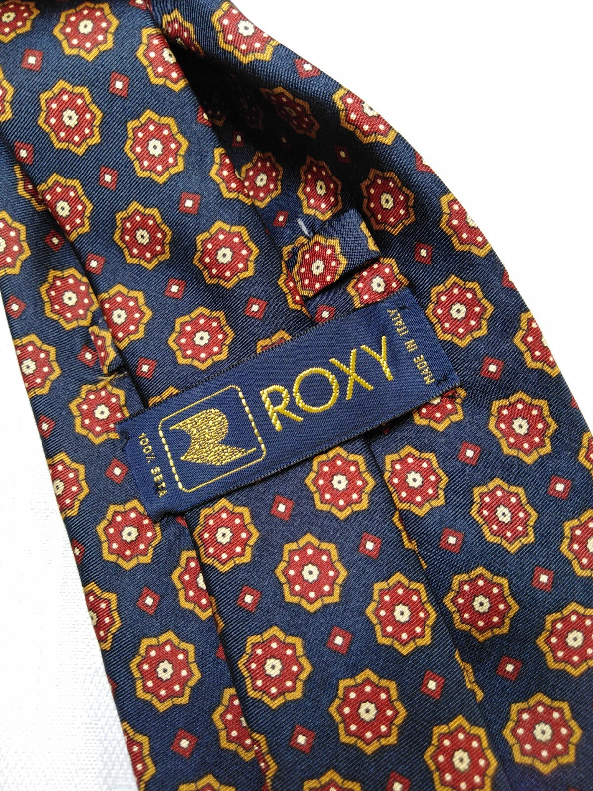 ROXY 100% SILK TIE SETA CRAVATTA NECKTIE MADE IN ITALY CLASSIC