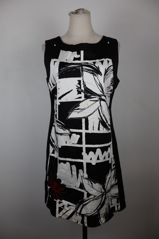 DESIGUAL VESTITO ABITO SMANICATO DONNA TG 42 WOMAN CASUAL VINTAGE DRESS LOGO