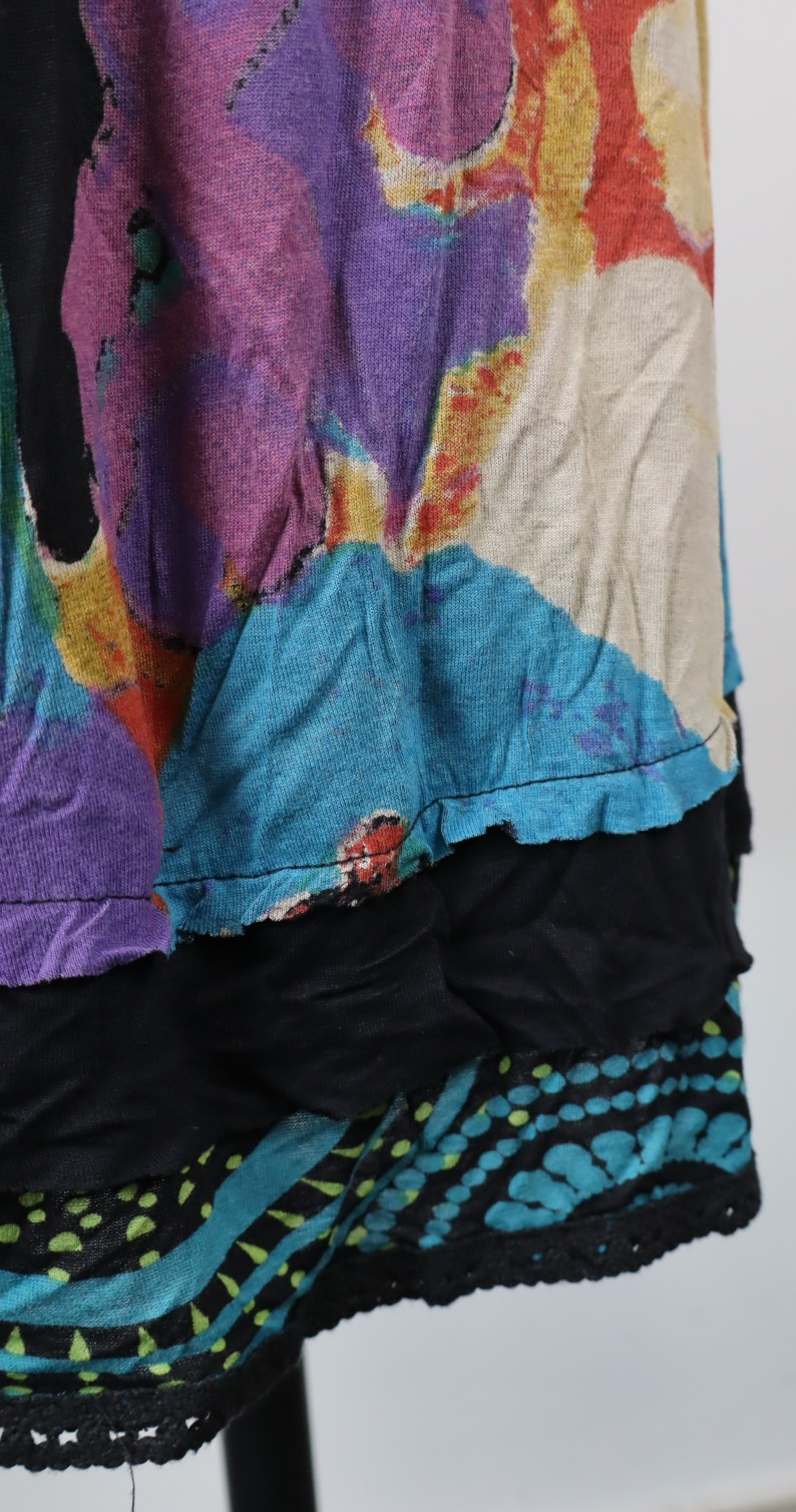 DESIGUAL  VESTITO ABITO DONNA TG.  XL SHORT WOMAN CASUAL VINTAGE DRESS