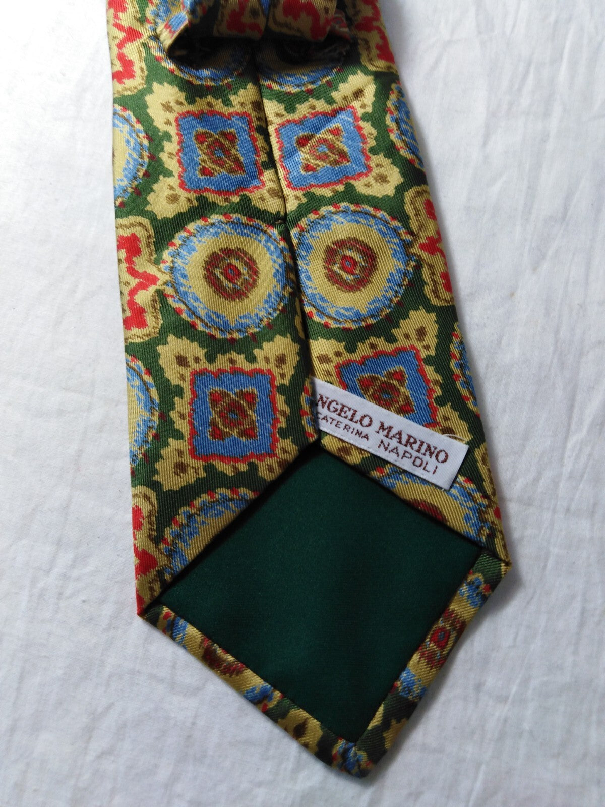 ANGELO MARINO 100% SILK TIE SETA CRAVATTA NECKTIE MADE IN ITALY