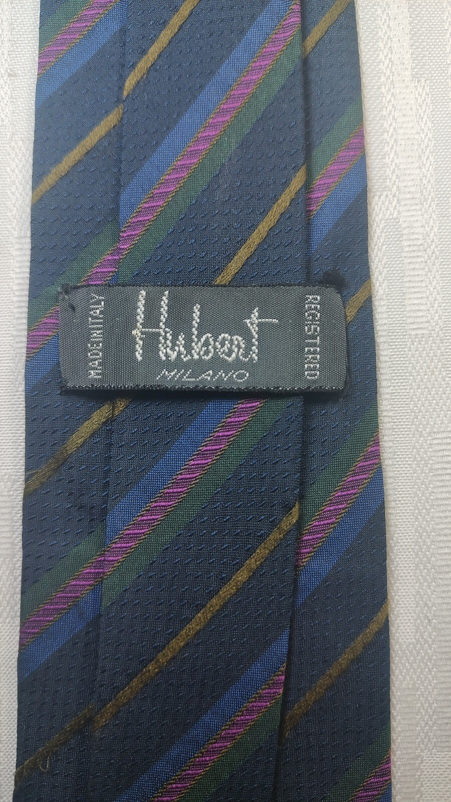 HUBERT MILANO 100%  SILK TIE SETA CRAVATTA NECKTIE MADE IN ITALY CLASSIC
