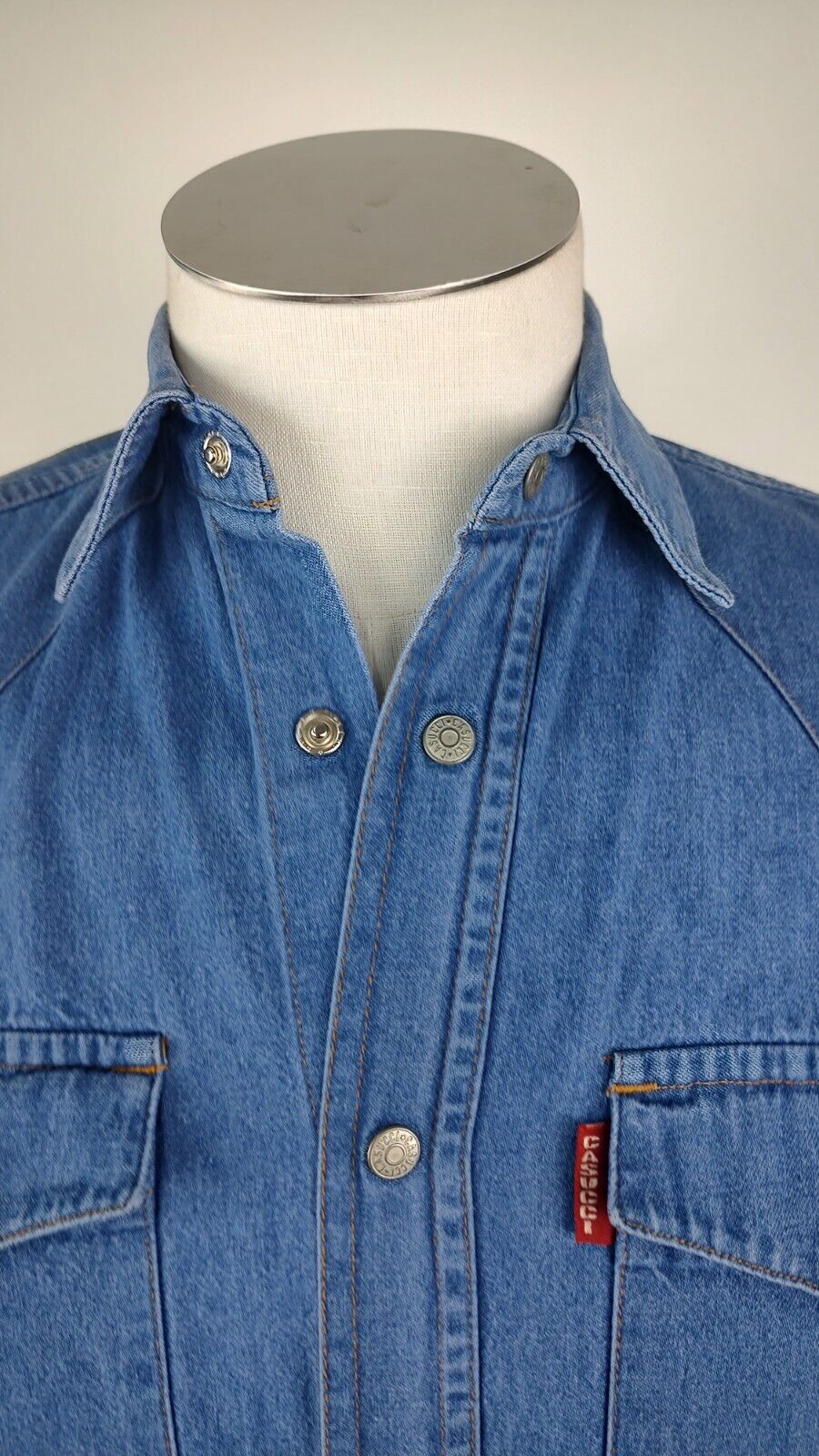 CASUCCI CAMICIA RAGAZZO COTONE TG. L MAN CASUAL VINTAGE SHIRT JEANS DENIM