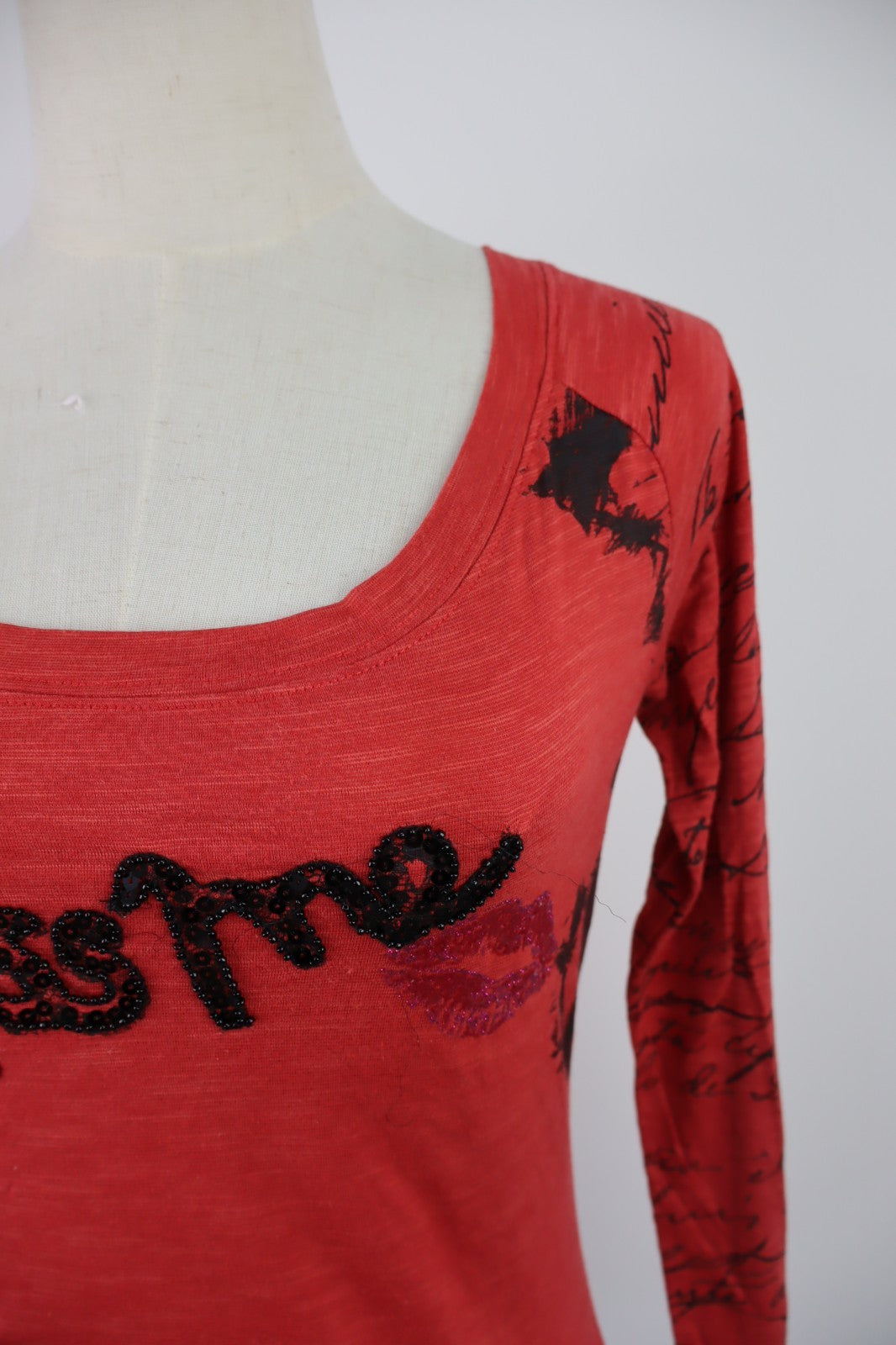 DESIGUAL MAGLIA DONNA TG. XS WOMAN CASUAL VINTAGE T-SHIRT TOP VISCOSA COTONE