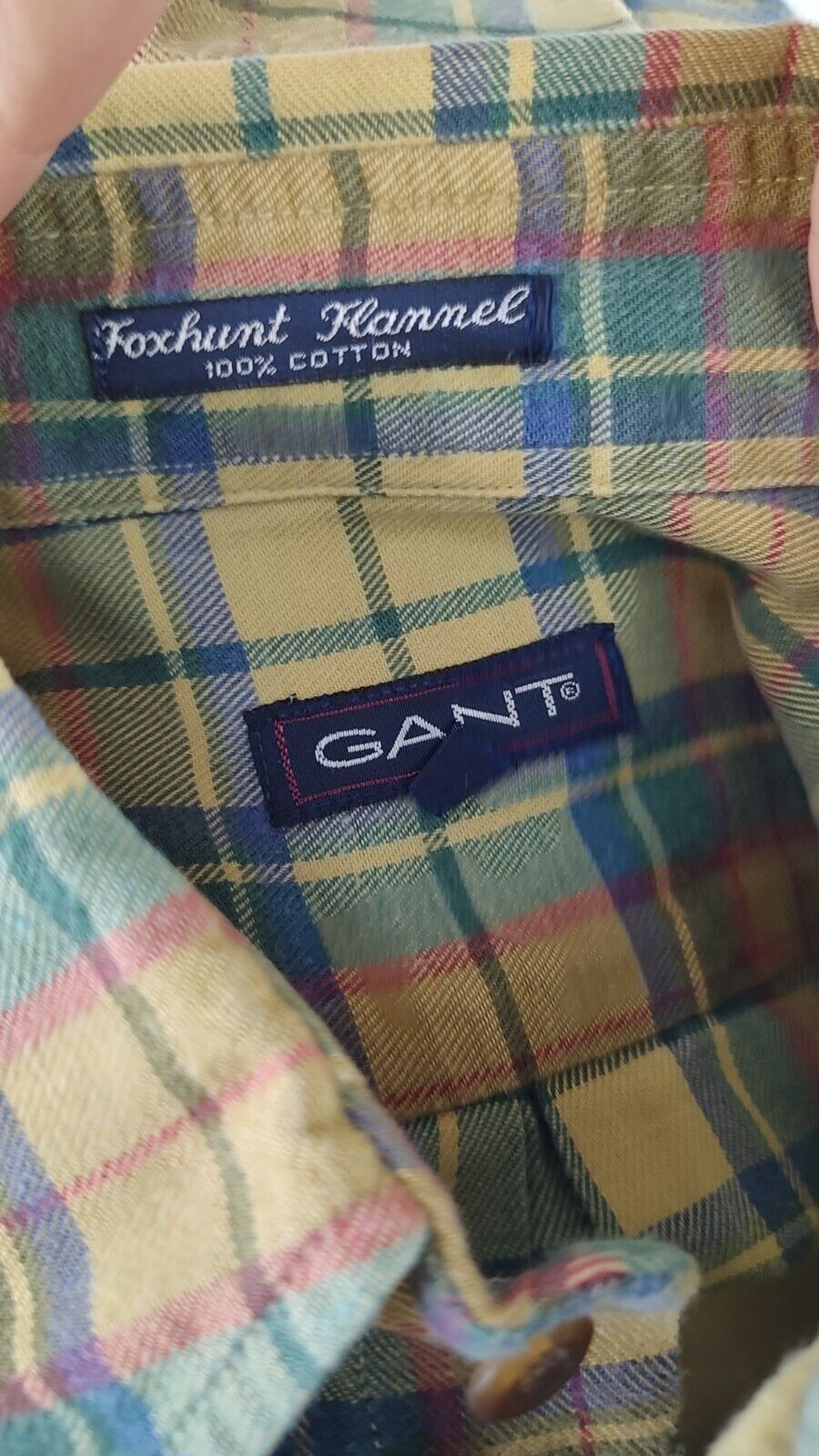 GANT CAMICIA UOMO TG. S MAN CASUAL VINTAGE SHIRT COTONE FLANELLA