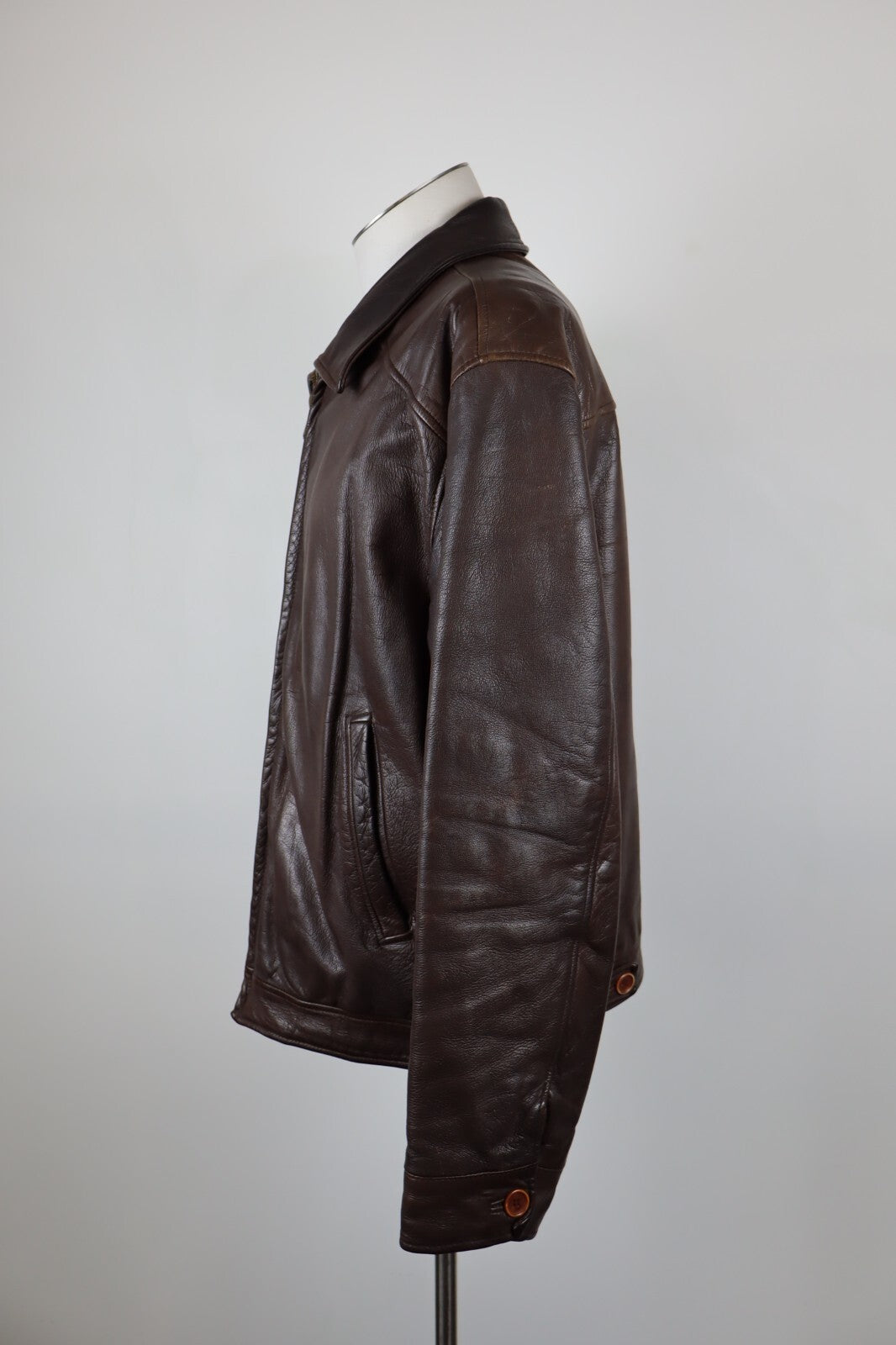 CALVIN KLEIN GIUBBINO PELLE GIACCA UOMO Tg 2XL MAN CASUAL VINTAGE LEATHER JACKET