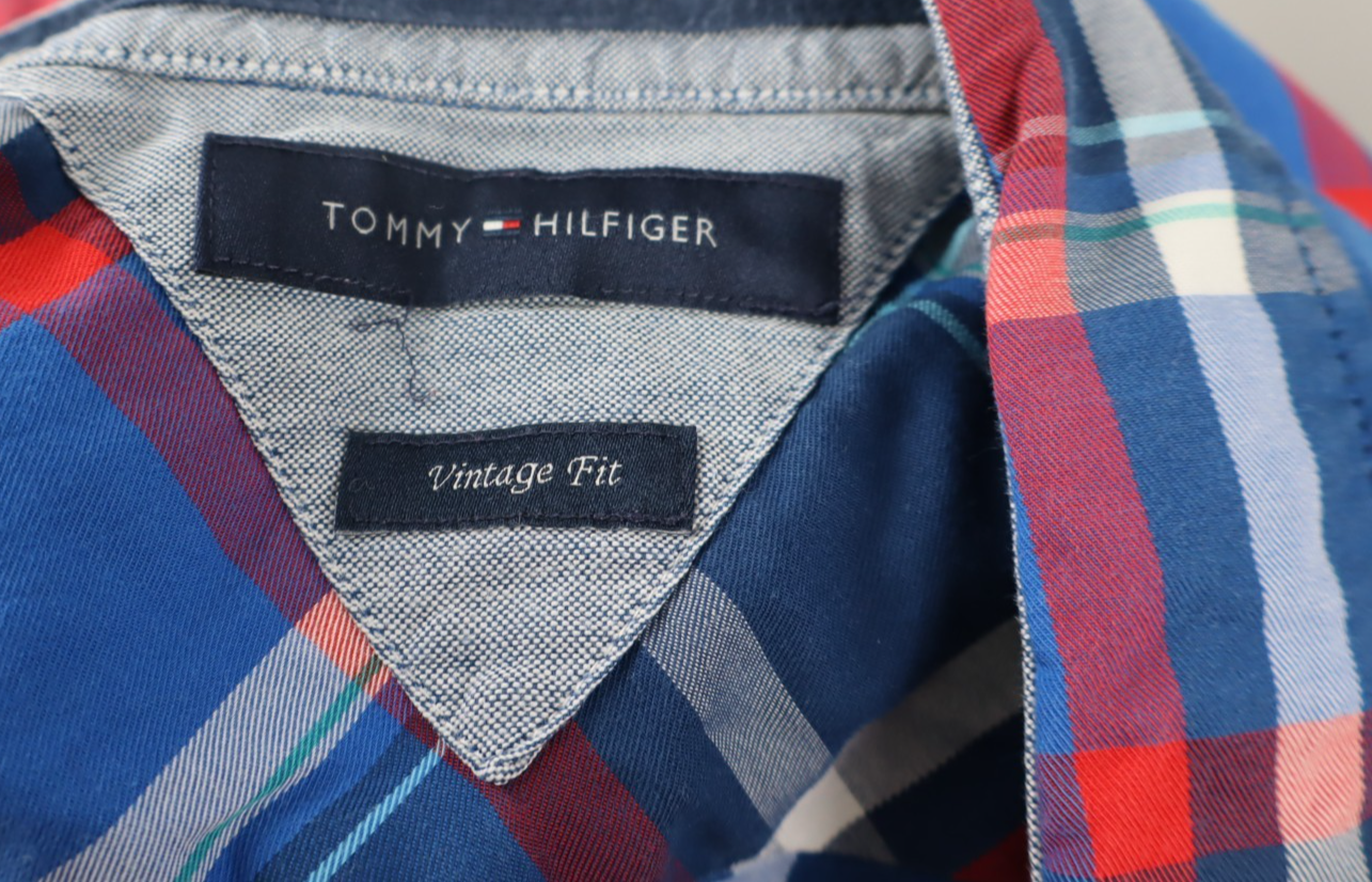 TOMMY HILFIGER CAMICIA MANICA LUNGA UOMO TG. M MAN CASUAL VINTAGE SHIRT COTONE