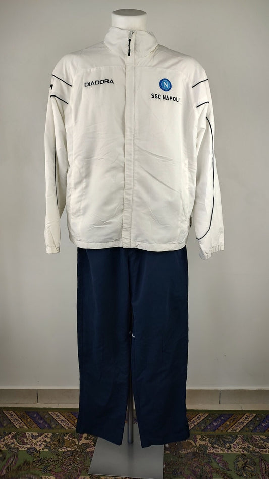 DIADORA NAPOLI TUTA COMPLETO CALCIO GIACCA PANTALONE Tg L JERSEY VINTAGE SPORT