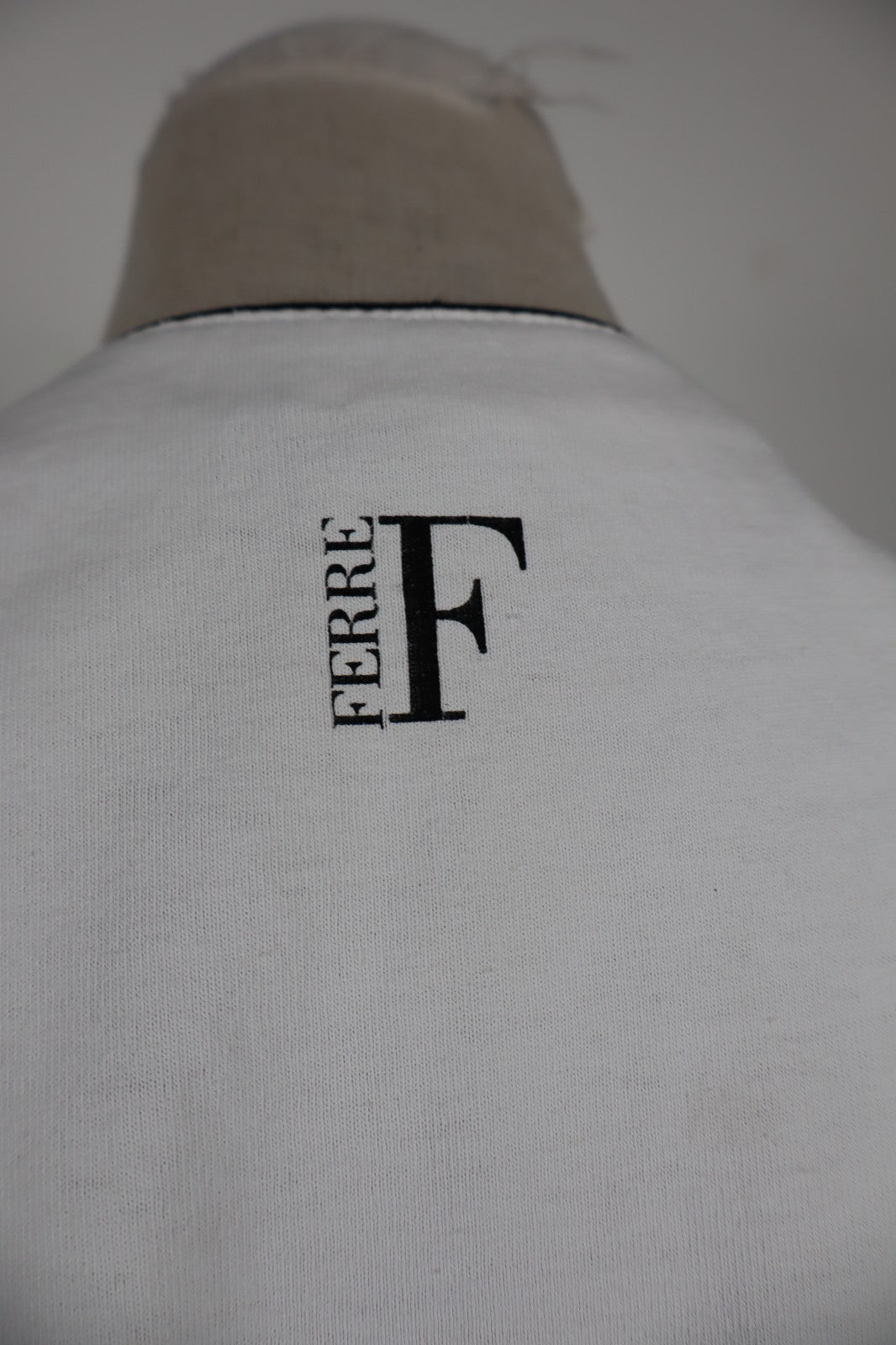 FERRE MAGLIA SMANICATA ZIP DONNA TG. M WOMAN CASUAL VINTAGE T-SHIRT TOP COTONE