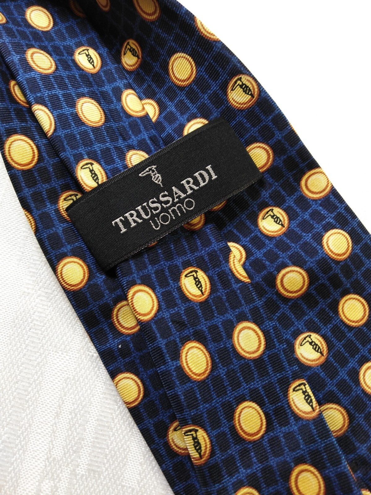 TRUSSARDI 100% SILK TIE SETA CRAVATTA NECKTIE MADE IN ITALY CLASSIC