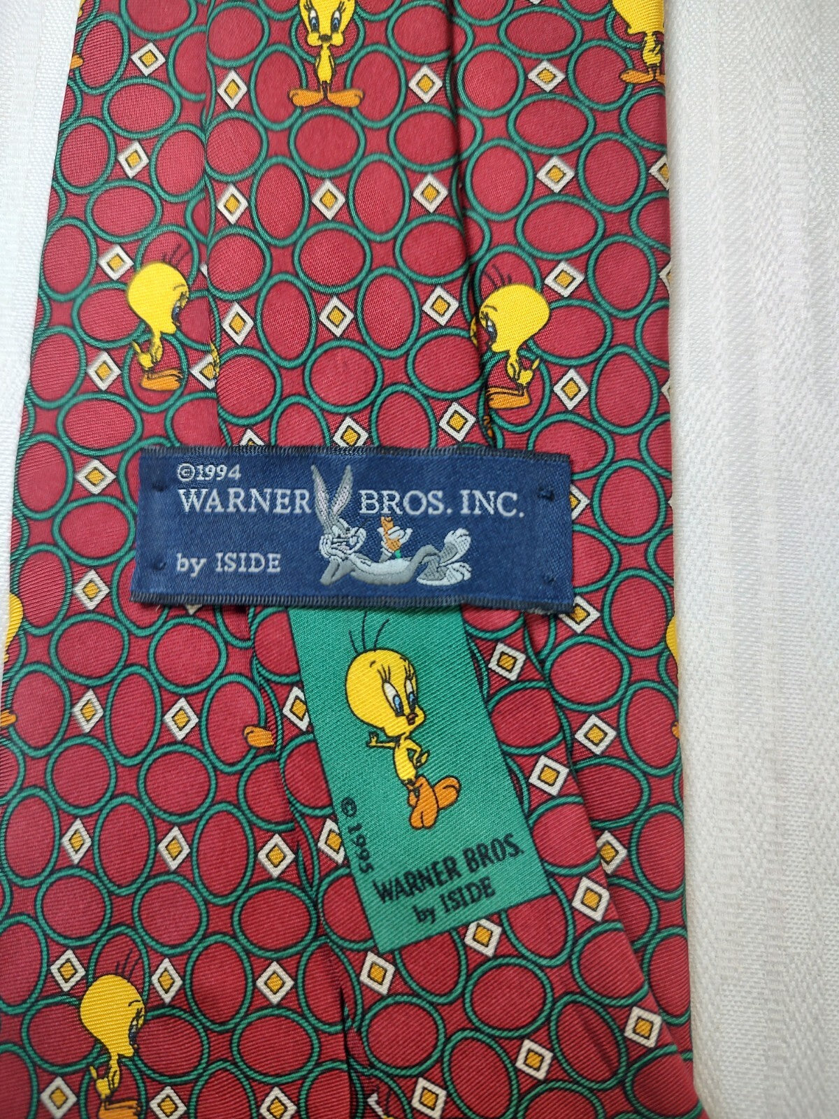 WARNER BROSS TWEETY 100% SILK TIE SETA CRAVATTA NECKTIE MADE IN ITALY CLASSIC