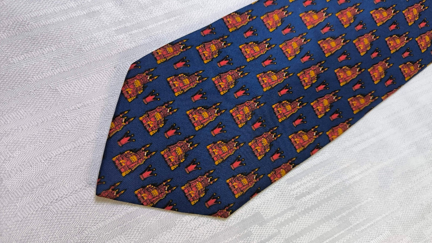 LONG CHAMP 100%  SILK TIE SETA CRAVATTA UOMO NECKTIE MADE IN ITALY VINTAGE