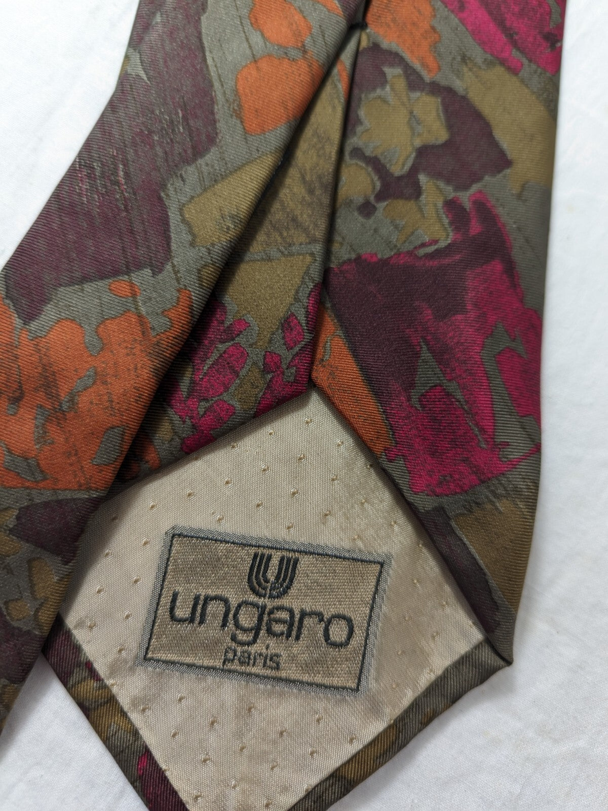 UNGARO PARIS 100% SILK TIE SETA CRAVATTA NECKTIE MADE IN ITALY