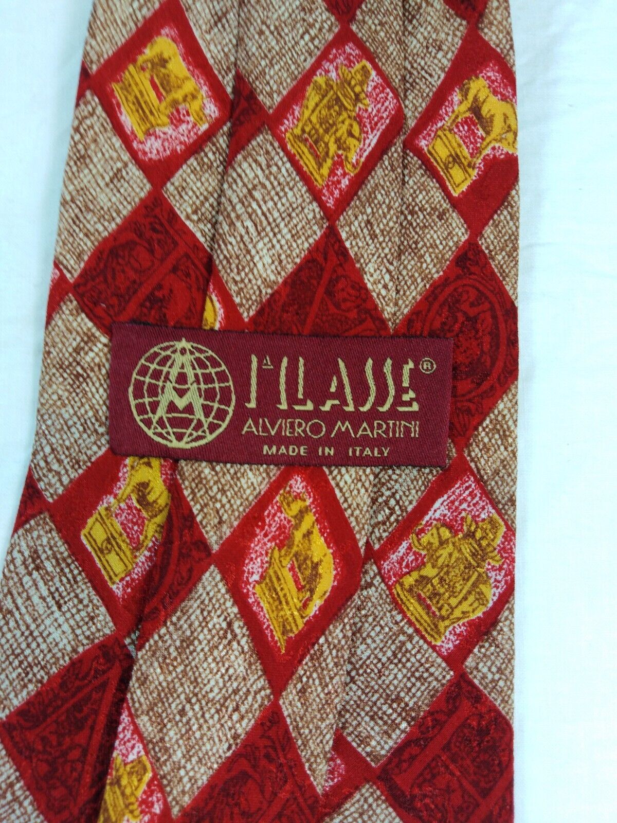 ALVIERO MARTINI PRIMA CLASSE 100% SILK TIE SETA CRAVATTA NECKTIE MADE IN ITALY