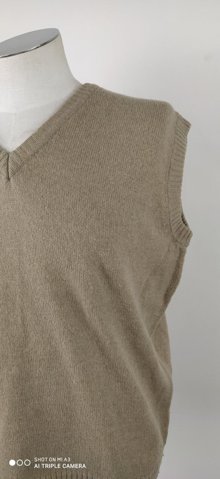 CAMPERA MAGLIONE SMANICATO GILET LANA UOMO L MAN SWEATER CASUAL VINTAGE ITALY