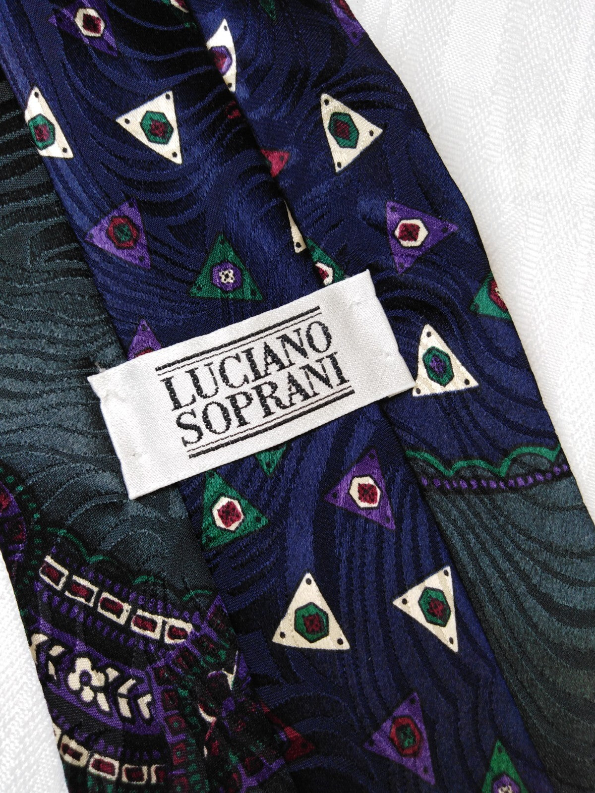 LUCIANO SPORANI 100% SETA SILK TIE CRAVATTA NECKTIE ITALY VINTAGE CLASSIC