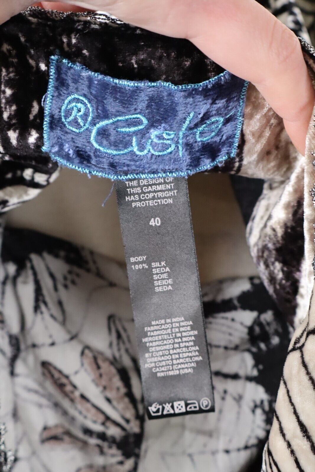 CUSTO BARCELONA VESTITO DONNA TG 40 WOMAN CASUAL VINTAGE DRESS SETA