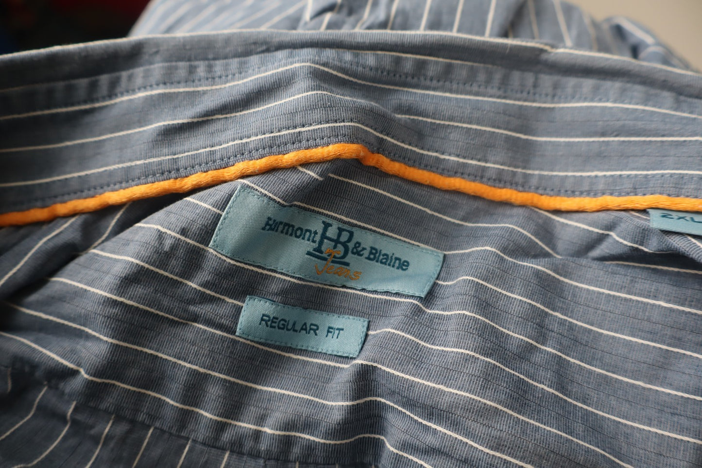 HARMONT & BLAINE CAMICIA SHIRT UOMO Tg 2XL MAN VINTAGE CASUAL COTONE COTTON LOGO