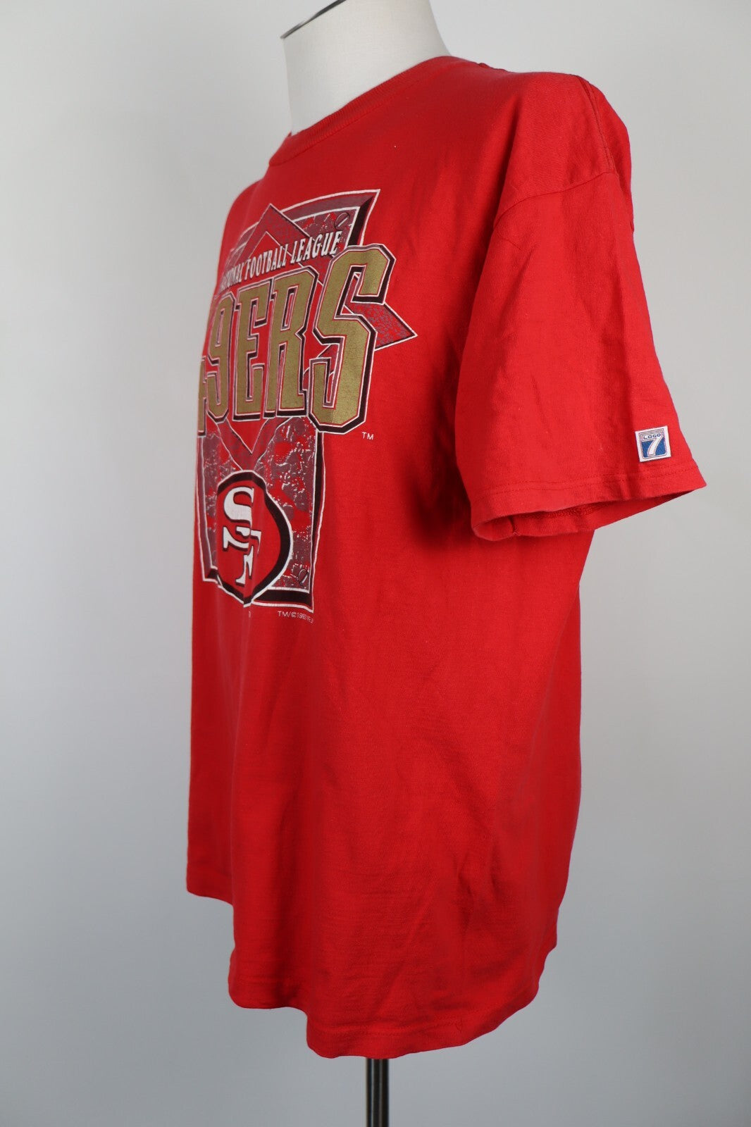 LOGO 7 NFL FOOTBALL 49ERS SF MAGLIA UOMO TG. L MAN T-SHIRT CASUAL VINTAGE COTONE