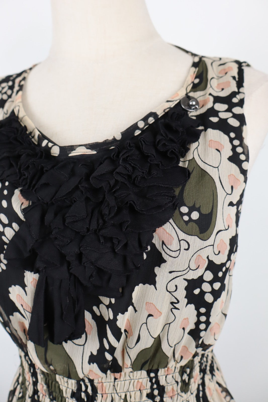 FORNARINA VESTITO ABITO SMANICATO DONNA TG. M WOMAN CASUAL VINTAGE DRESS VELATO