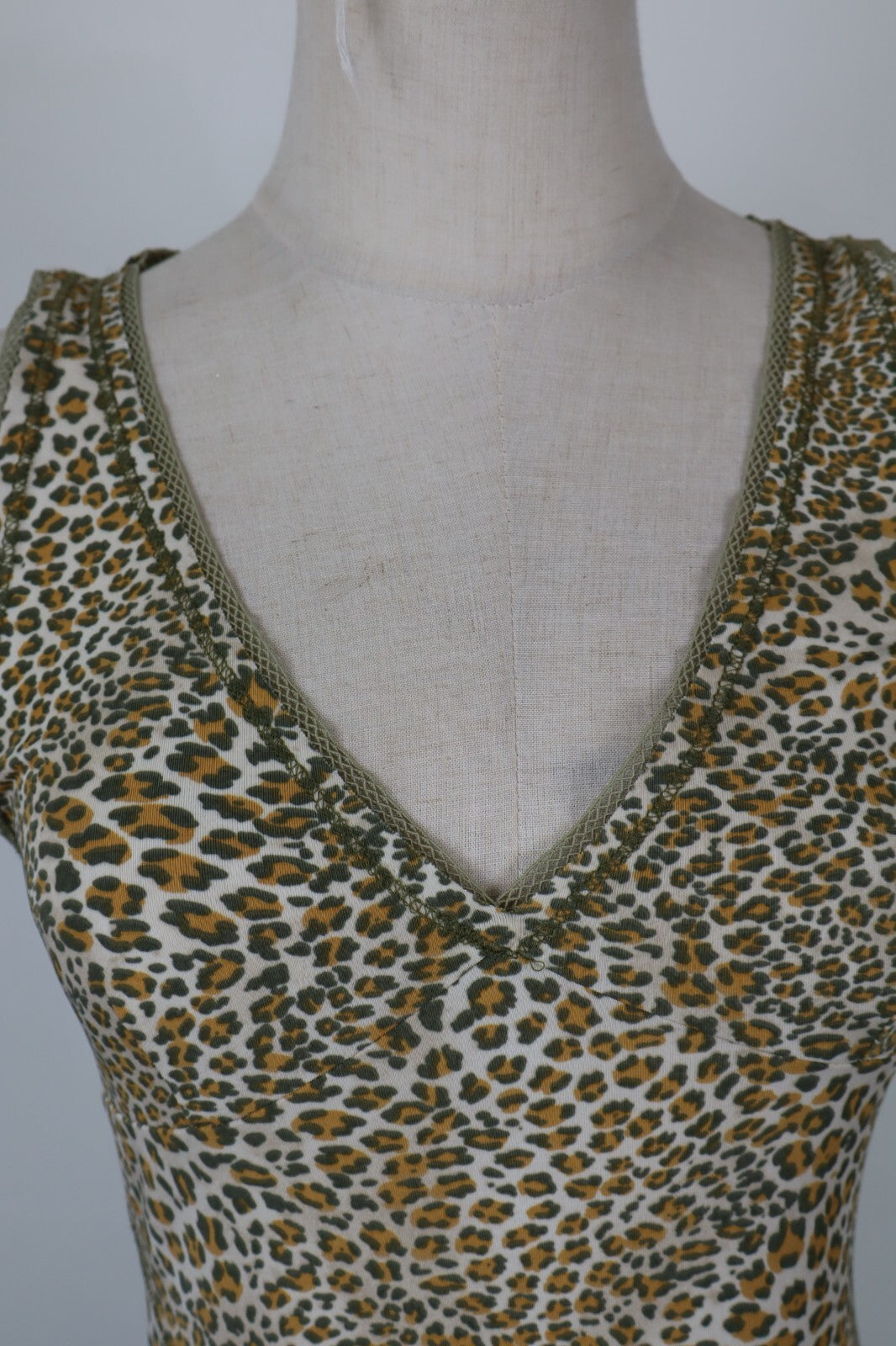 LIU JO VESTITO DONNA TG 42 WOMAN ANIMALIER MIDI ASIMMETRICO VINTAGE DRESS