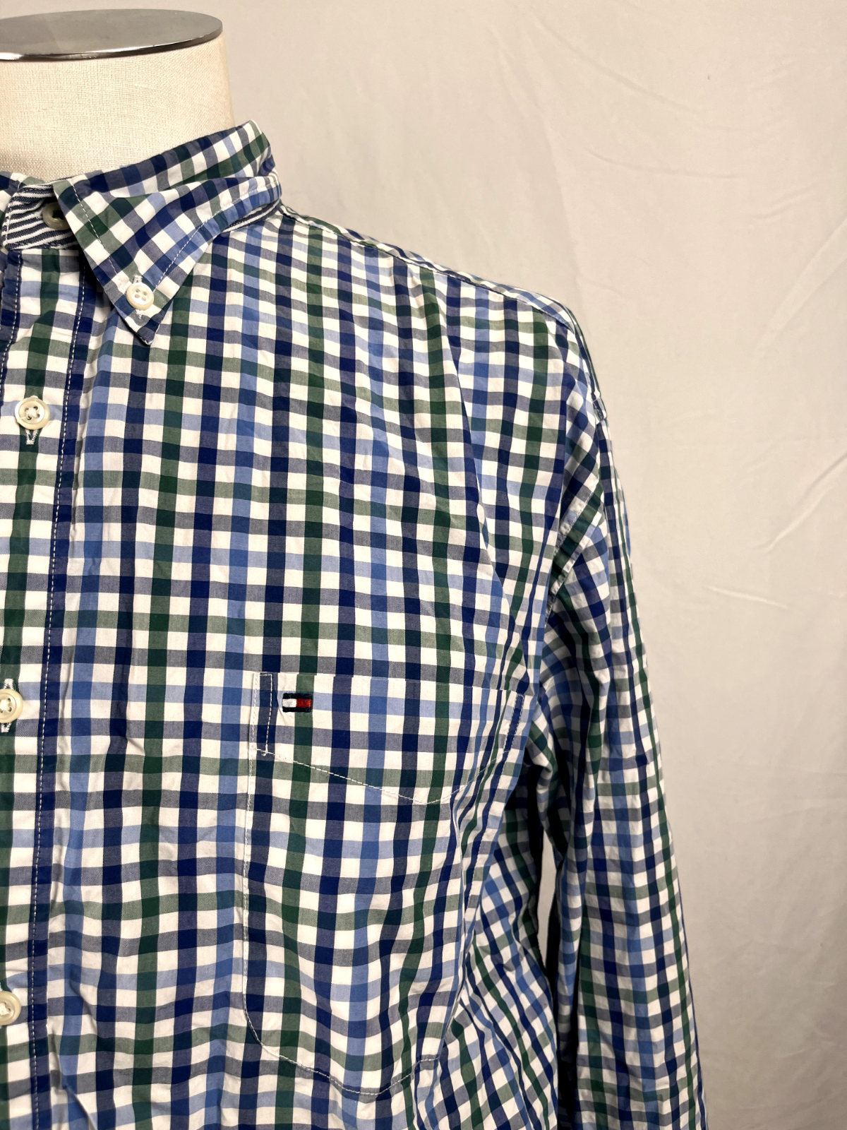 TOMMY HILFIGER CAMICIA UOMO TG. XL MAN CASUAL SHIRT VINTAGE SHIRT COTONE COTTON