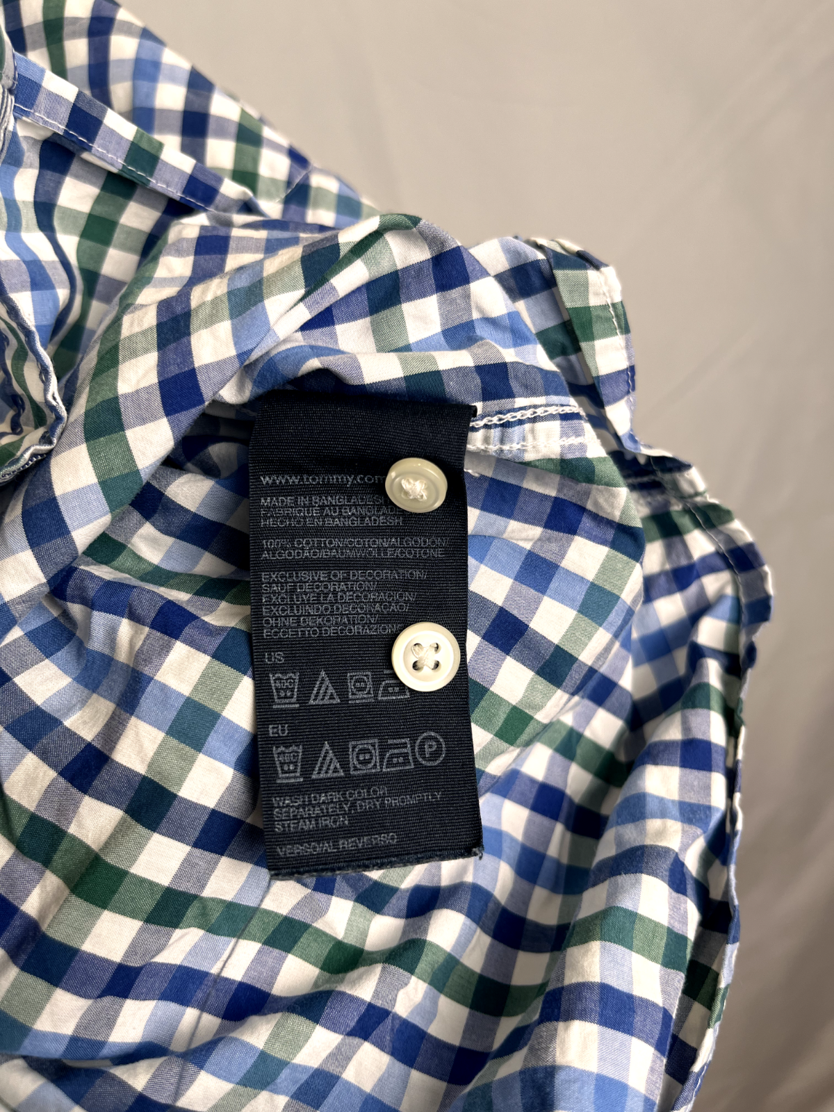 TOMMY HILFIGER CAMICIA UOMO TG. XL MAN CASUAL SHIRT VINTAGE SHIRT COTONE COTTON