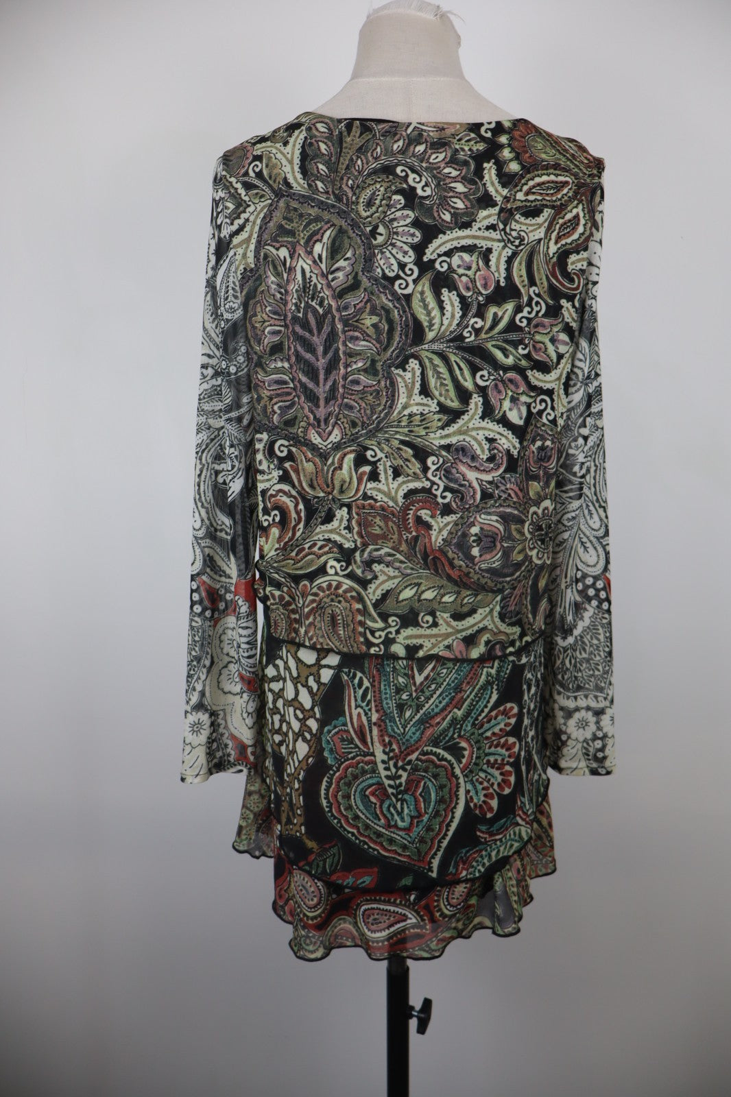 DESIGUAL VESTITO DONNA TG L WOMAN CASUAL VINTAGE DRESS ABITO MANICA LUNGA VELATO