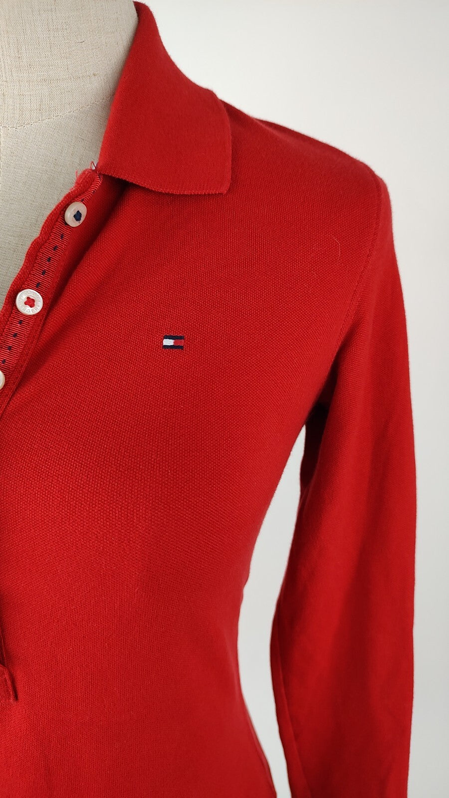 TOMMY HILFIGER POLO MAGLIA DONNA COTONE TG. XS WOMAN SHIRT CASUAL VINTAGE COTTON