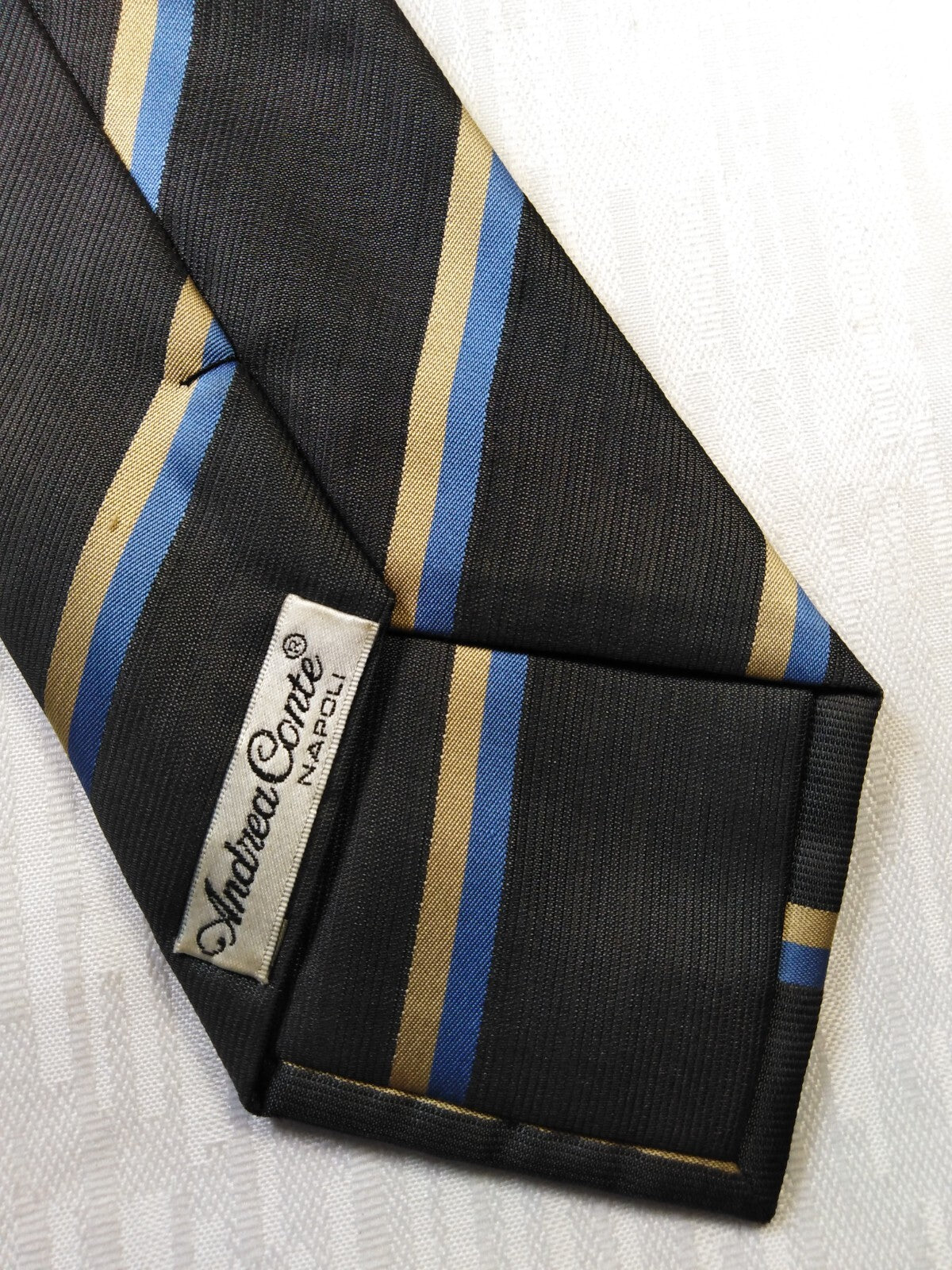 ANDREA CONTE 100% SILK TIE SETA CRAVATTA NECKTIE ITALY VINTAGE SELF TIPPED