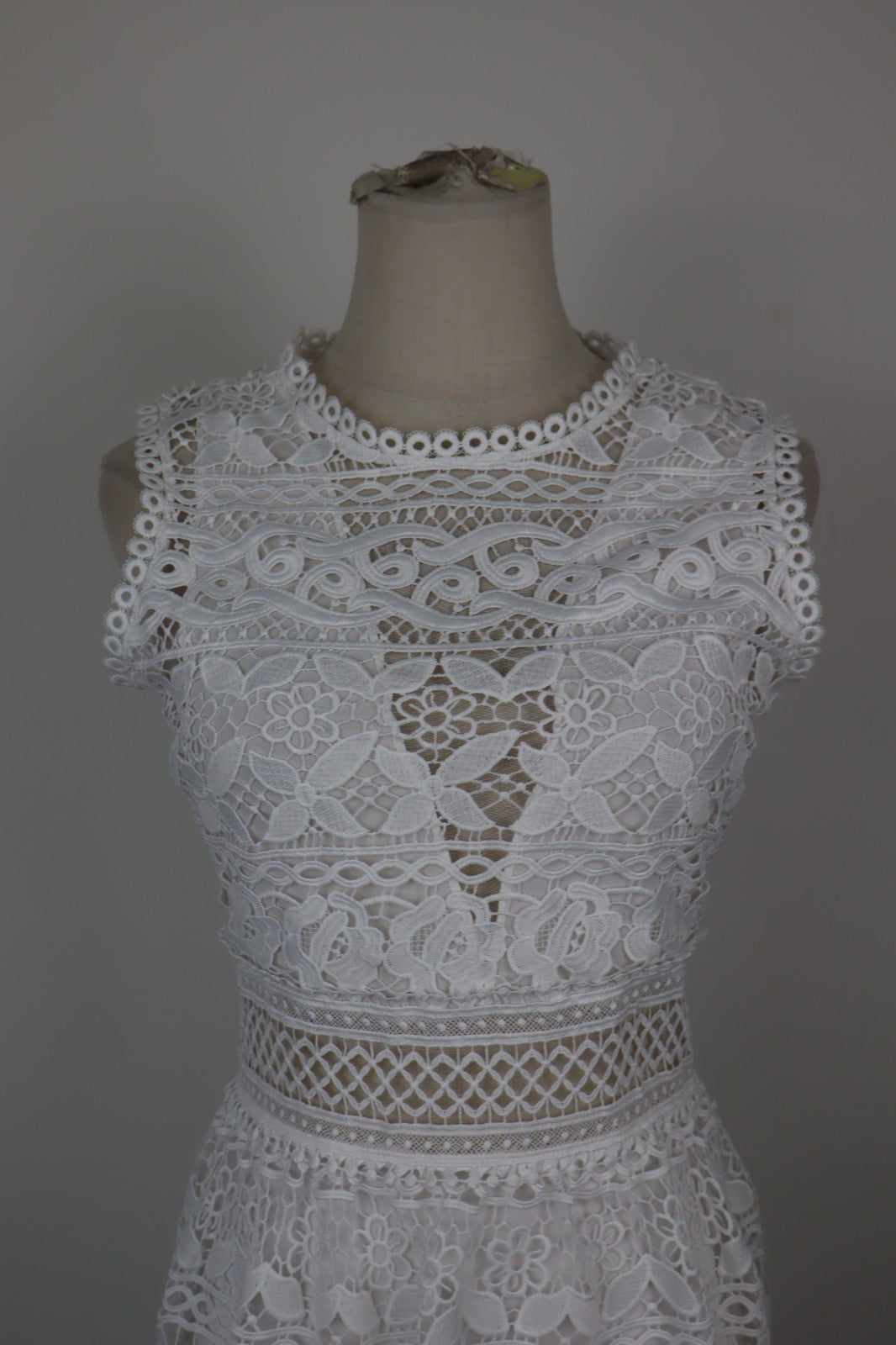 GUESS VESTITO DONNA TG. S WOMAN CASUAL VINTAGE DRESS ABITO IN PIZZO CERNIERA