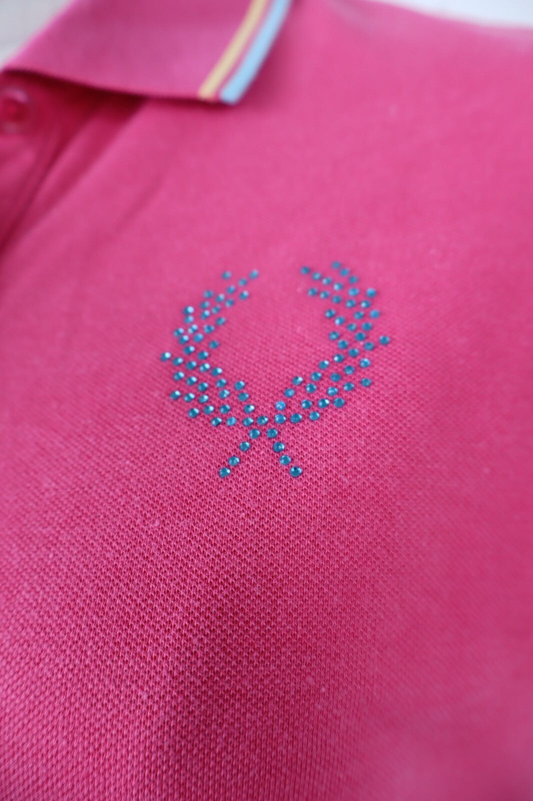 FRED PERRY  POLO MAGLIA DONNA COTONE TG. M WOMAN SHIRT CASUAL VINTAGE BIG LOGO