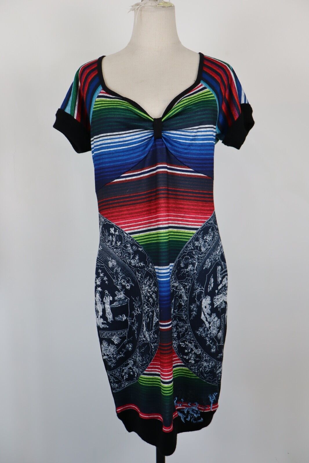DESIGUAL VESTITO ABITO DONNA TG. XL WOMAN CASUAL VINTAGE DRESS