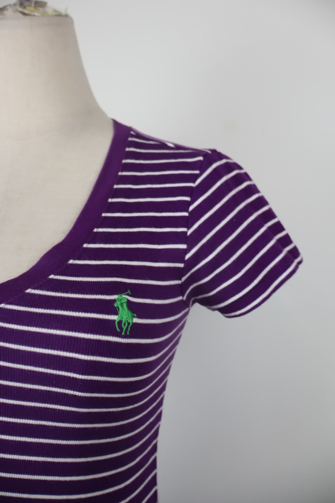 RALPH LAUREN SPORT DONNA MAGLIA COTONE XS WOMAN COTTON SHIRT CASUAL VINTAGE LOGO