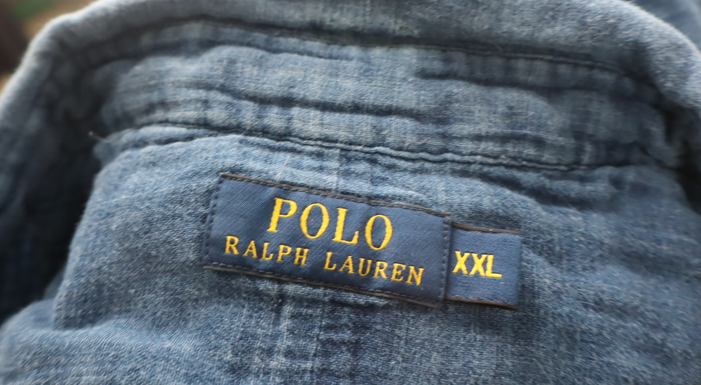 POLO RALPH LAUREN CAMICIA UOMO COTONE TG 2XL MAN CASUAL VINTAGE COTTON SHIRT