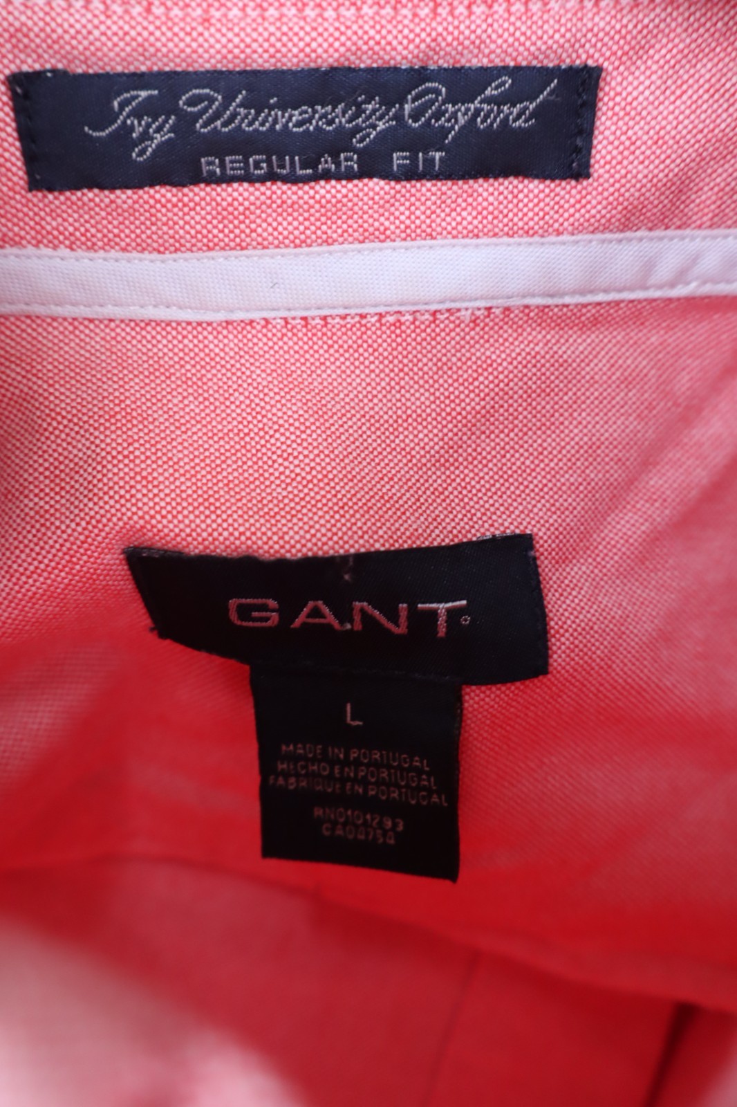 GANT CAMICIA COTONE UOMO TG. L MAN CASUAL VINTAGE SHIRT LOGO COTTON