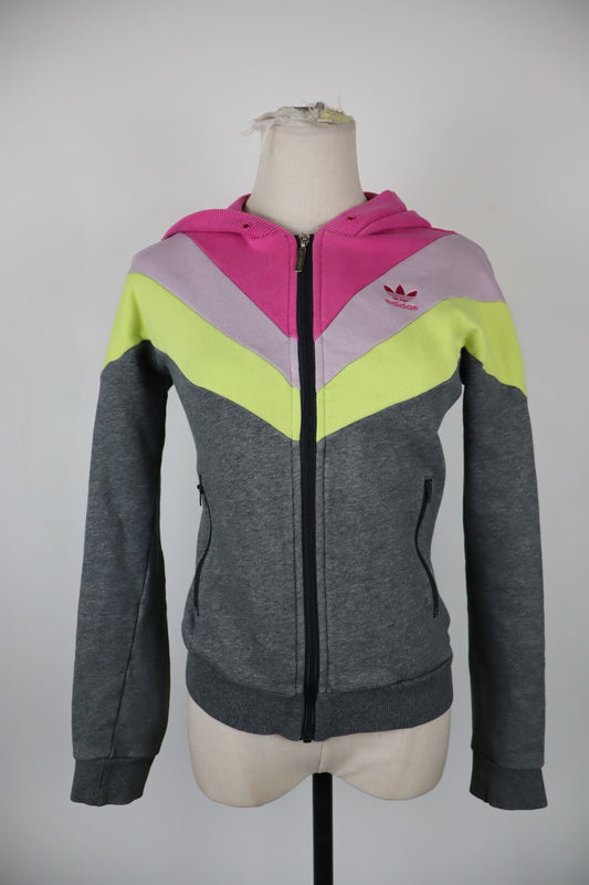 ADIDAS FELPA CAPPUCCIO E ZIP DONNA Tg 36 WOMEN CASUAL VINTAGE SPORT SWEATSHIRT