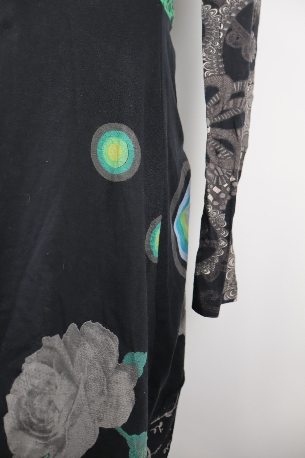 DESIGUAL VESTITO MANICA LUNGA DONNA TG. L WOMAN CASUAL VINTAGE DRESS ABITO LOGO