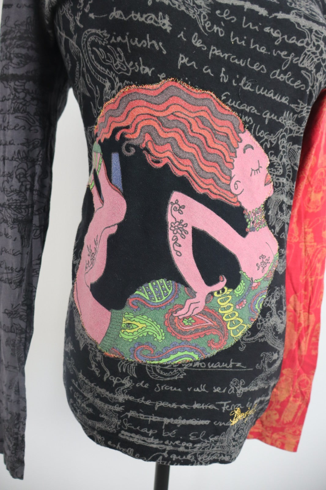 DESIGUAL MAGLIA DONNA TG. L WOMAN CASUAL VINTAGE T-SHIRT  TOP VISCOSA