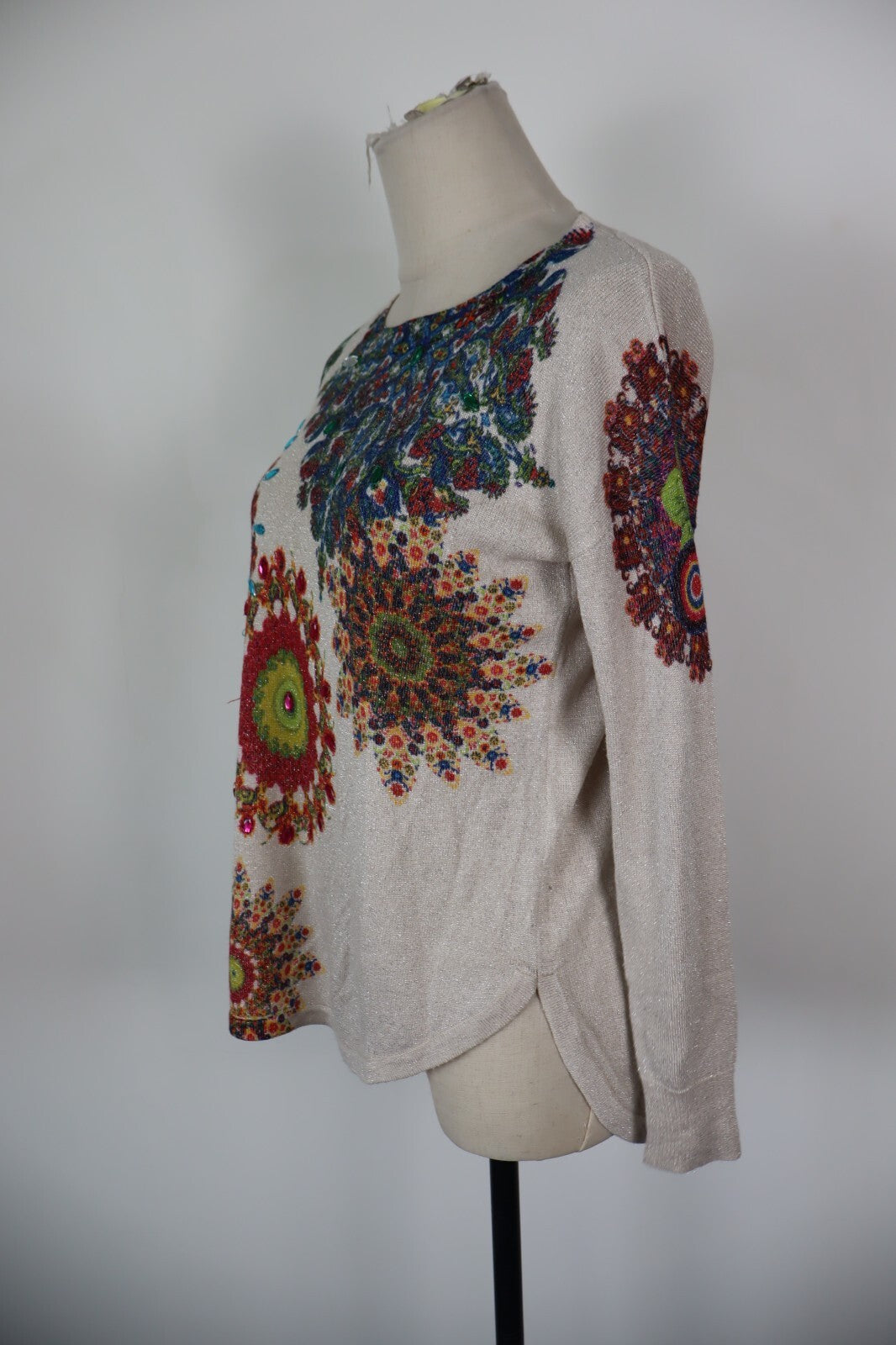 DESIGUAL MAGLIONE MAGLIA DONNA TG S WOMAN SWEATER VINTAGE CASUAL FANTASIA