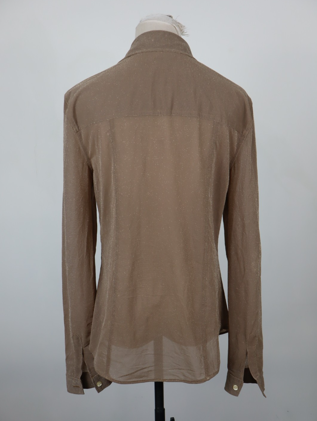 MAX & CO CHEMISE CAMICIA DONNA TG. 44 WOMAN SHIRT CASUAL VINTAGE DORATO