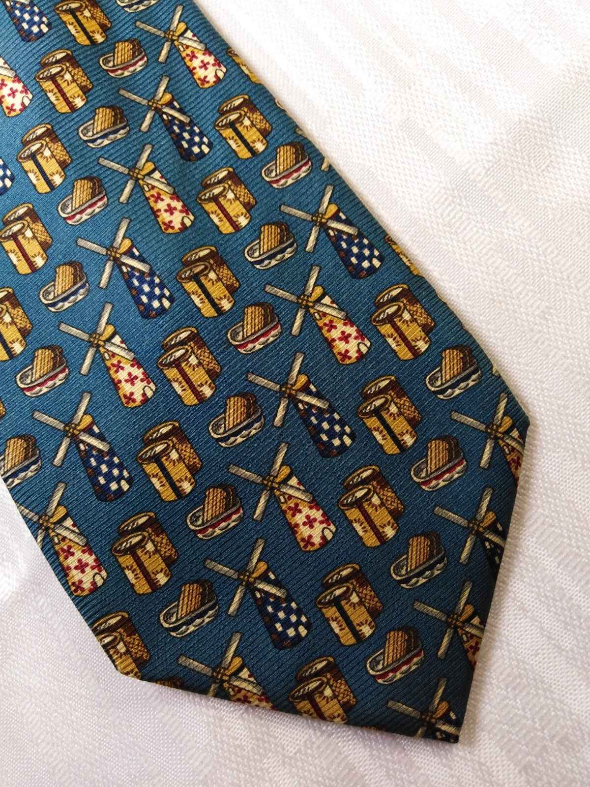 LUCA D'ALTIERI 100% SETA SILK TIE CRAVATTA NECKTIE ITALY VINTAGE SELF TIPPED