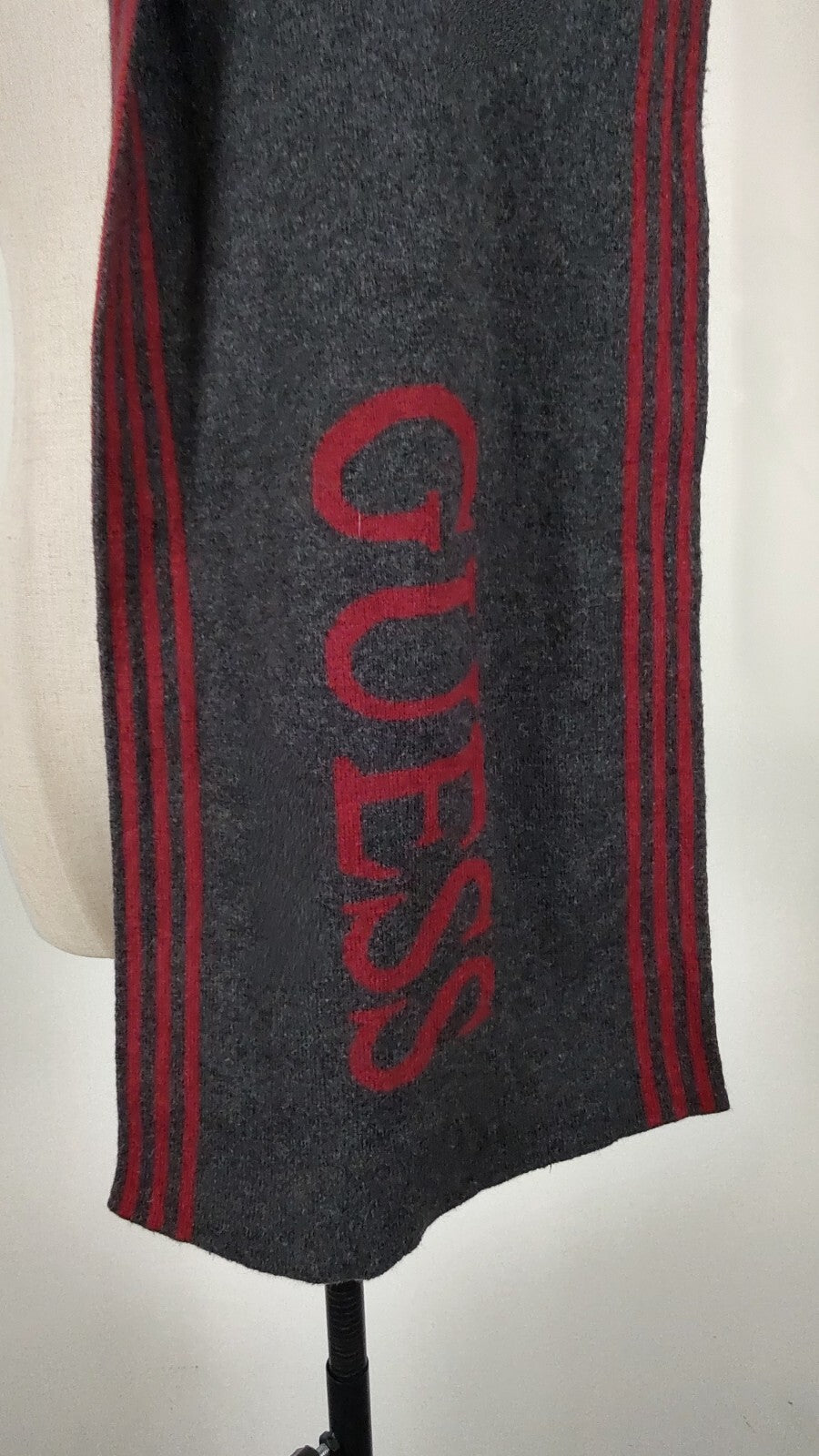 GUESS SCIARPA LANA UOMO DONNA WOMAN MAN VINTAGE CASUAL SCARF DOUBLEFACE