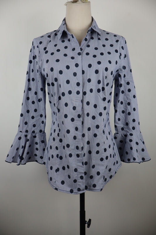LIU JO CAMICIA MANICA LUNGA DONNA TG. 42 WOMAN SHIRT CASUAL VINTAGE COTONE POIS