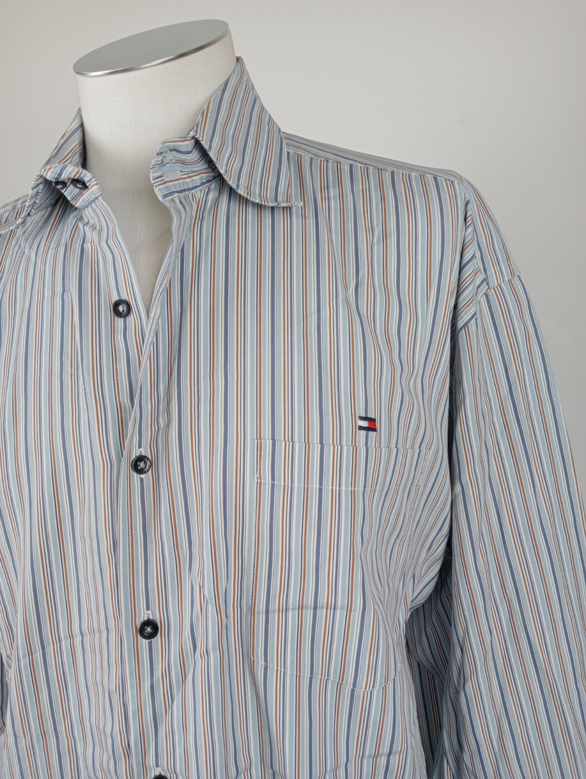 TOMMY HILFIGER CAMICIA UOMO TG. XL MAN CASUAL VINTAGE SHIRT COTONE COTTON